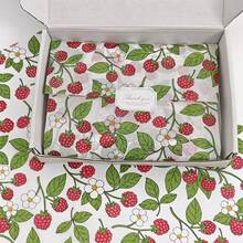 20 Sheets Of Red Raspberry Pattern Thin Paper, 20*14 Inch Gift Wrapping Paper, Suitable For Spring And Summer, Wedding, Valentine'S Day, Birthday Gift Packaging, Bouquet Wrapping, Gift Bag Filling And Party Gifts - Multicolor - View 1