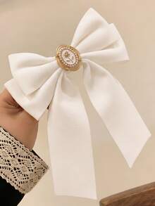 قطعة واحدة من اكسسوار الشعر المخملي، دبوس شعر بذيل طويل، دبوس شعر جميل للنساء، دبوس ذيل الحصان، دبوس تمساح، أبيض، اكسسوارات الرأس، اكسسوارات الشعر للنساء، دبابيس الشعر - أبيض - مشاهدة 6