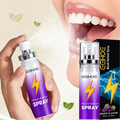 Spray bucal de sabor a uva 20ml - Elimina el mal aliento - Refresca la boca y deja un aroma agradable - Spray portátil - Ideal como regalo de agradecimiento en Acción de Gracias y Año Nuevo, así como regalo de Navidad