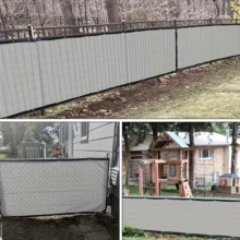 1pc Gray Balcony Privacy Screen, Patio Fence Windscreen Fabric Cloth, Fencing Net, Anti-Wind Netting Cloth, Heavy Duty For Commercial And Residential, 90% Blockage - 1 Gray - View 4