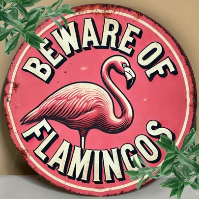 1pc 8 X 8 Inch Vintage Cute Animal Art Sign - Ideal For Decorating Bedroom, Kitchen, Dining Room And Bar - Unique Design, Easy To Hang, Durable, Long-Lasting, Suitable For Indoor And Outdoor Use, Applicable For Home, Garden, Bar, Cafe, Pre-Drilled Holes, Style As Shown In Size Chart