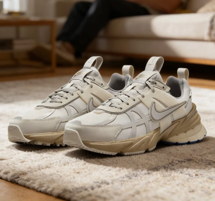 Nike New Lightweight Cushioned W V2K RUN GTX Rubber Outsole Casual Sports Shoes, Versatile Must-Have Style FZ2622-002 - Shallow Iron Ore Limestone - View 1