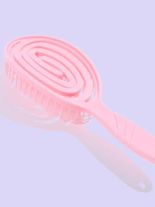 1支装舒缓按摩发梳，柔性镂空梳，抚平头皮造型梳，女士卷发造型工具 - 粉色 - 查看 9