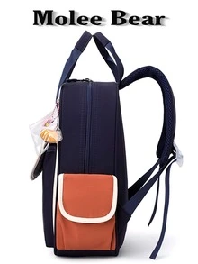 MOLEE BEAR 儿童轻便学前背包，男童款 - 可爱双肩书包，带前袋，方便旅行和学习，2026新款设计 - 藍色 - 查看 6