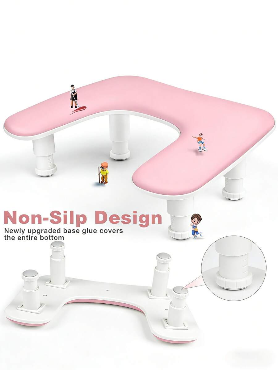 Adjustable U-Shaped Hand Support Pad, White PU Leather Hand Support Pad Suitable For Manicurists