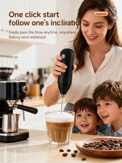 1pc Cordless Electric Hand Mixer (Batteries Not Included), Mini Milk Frother, Coffee Frother, Wireless Kitchen Egg Beater, Drink Blender, Electric Cordless Milk Frother