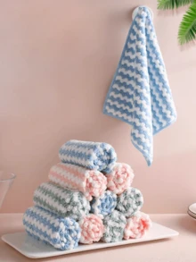 10pcs/5pcs, Kitchen Rag, Cleaning Cloth, Oil-Free Dishwashing Cloth, Multifunctional Cleaning Towel, Household Rag, Kitchen Bathroom Cleaning Towel, Durable Absorbent Towel, Easily Remove Stains And Grease, Cleaning Supplies, Cleaning Gadgets - Thickened Version - View 2