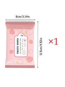 10 Pieces / 100 Pieces Mini Portable Hand-Mouth Cleaning Wipes, Care Wipes, Each Pack Contains 10 Pieces, Pull-Out Type Cleaning Wipes - Pink - View 9