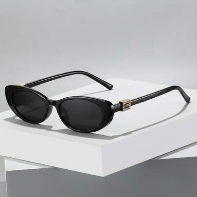 Vintage Exquisite Y2K Cat Eye Glasses, Women's Fashion Glasses, PC Lenses, Metal Design Decorative Temples, Decorative Glasses, Casual Versatile