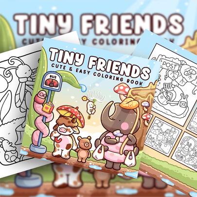 46 páginas - 220g, Mini libro para colorear de amigos lindos para aliviar el estrés, papel grueso de alto brillo, estilo de curación lindo, patrones de grupo lindo de parada de autobús + interacción de picnic + juego de estanque + nubes, portada de contraste arcoíris, libro para colorear de alivio del estrés y curación adecuado para artículos de papelería, útiles escolares, regalo perfecto para niñas, temporada de bodas, Día de la Madre