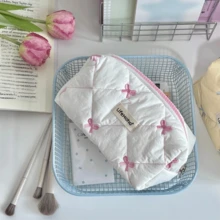 Túi đựng mỹ phẩm/đồ trang điểm hình nơ dễ thương dành cho nữ, dung tích lớn, đựng bút chì, đồ dùng văn phòng phẩm, đồ dùng học tập cho học sinh. - Nhiều màu - Xem 14