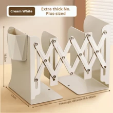 Adjustable Book Stand With Pen Holder, Desk Book Organizer Rack With Bookend Office Desk Accessories Desk Accessories Office Supplies Office Decor - Rectangle - View 10