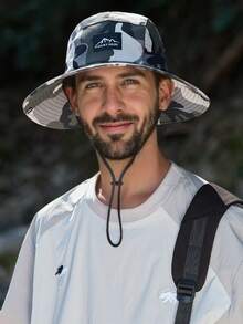 1 Stück Unisex Camouflage Seil Fischerhut mit breiter Krempe, schnelltrocknender runder Outdoor Dschungel Hut für Frühling/Sommer, Sonnenschutz, atmungsaktive Mesh Jagd Camouflage Mütze, vielseitige Anglermütze für Männer und Frauen - A - Übersicht 14