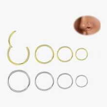 8PCS Nose Rings 18G For Women - 316L Surgical Steel Hoop Hinged Clicker Conch Septum Tragus Cartilage Earring Lip Rings Nose Piercing Jewelry 6mm-12mm - Multicolor - View 10