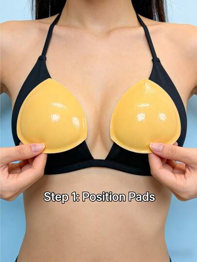 1 par de almohadillas adhesivas reutilizables de doble cara para sostenes de mujer, que realzan el escote, autoadhesivas, adecuadas para sostenes sin tirantes, bikinis, trajes de baño y sostenes deportivos