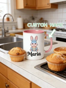 1 pieza Taza de Pascua personalizable con texto, apta para uso diario y celebración del feriado de Pascua - Multicolor - Ver 2