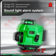 ONEVAN 16 Lines 4D Laser Levels 360 Horizontal Vertical Green Line Laser Level Self-Leveling Measure Leveling Tool - UK Plug(220-240V) - View 12