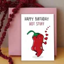 1张创意趣味生日贺卡 - 卡通植物设计，适合送给丈夫、妻子、女朋友、男朋友 - 英文文字，日常办公用品 - 彩色 - 查看 17