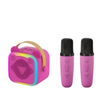 This Portable Mini Karaoke Machine Includes Two Microphones And One Player, With Loud And Clear Sound Quality, And Comes With Four Colorful LED Lighting Effects. It Supports Bluetooth Connection And TF Card Playback, Making It An Ideal Choice For Home Gatherings, In-Car Entertainment, And Christmas Celebrations. - Multicolor - View 9