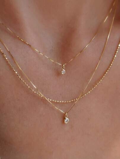 Juego de collares con colgante de circonita versátil y elegante para mujeres, adecuado para uso diario y fiestas, regalo