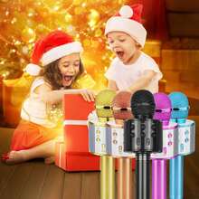 Micrófono de mano inalámbrico: ¡el regalo perfecto! Micrófono de karaoke inalámbrico con Bluetooth, ideal para niños y niñas de 4 a 12 años. También es ideal para regalar en Navidad. Perfecto para karaoke, fiestas, en familia, cantar en viajes, grabar instrumentos, entrevistas, discursos, etc. - Dorado - Ver 8