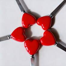6/12pcs Stainless Steel Cutlery Set With Heart-Shaped Handles, Including Coffee Spoons, Ice Cream/Dessert Spoons, Salad Forks, Creative Heart Design, Cute Condiment Spoons, Perfect For Party & Afternoon Tea - Multicolor - View 9
