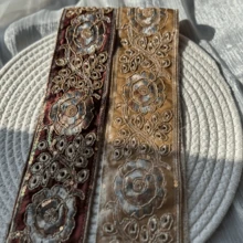 Lace Trim, Golden Lines, Shiny Ribbons, Sequin Embroidery. Suitable For DIY Clothing, Bags And Accessories. Suitable For DIY Handicraft Making And Holiday Decoration Sewing With Lace. - Multicolor - View 2
