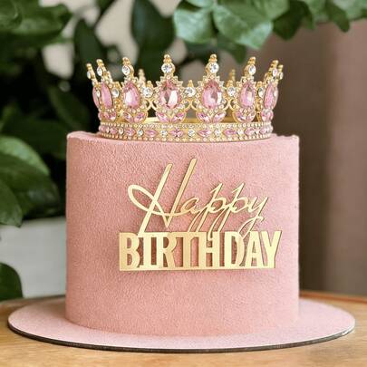 1pc Multi-Color Baroque Style Crystal Large Round Crown, Alloy Rhinestone Bridal Crown Designed For Women, Suitable For Birthday Cake Decoration, Wedding Cake Decoration, Bouquet Decoration, Runway, Pageant And Other Important Occasions Decorative Party Headpiece Crown