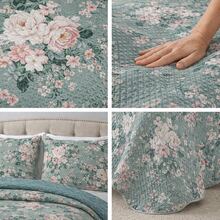 3-Piece Set: Double-Sided Queen Bedspread, Patchwork Quilt, Ultra Patch - 查看 3