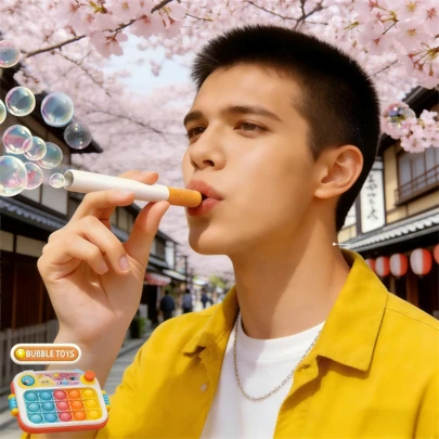 10支圣诞创意香烟造型泡泡棒，金属迷你泡泡枪（不含泡泡液），手持泡泡玩具，恶作剧香烟造型泡泡制造器，派对气氛营造器，趣味泡泡道具 - 适用于婚礼、派对、摄影和特殊场合 - 主题派对用品和活动配件，圣诞礼物，圣诞袜填充物，青少年玩具