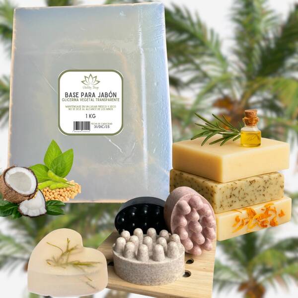 Base Jabón De Glicerina Vegetal Transparente Alta Calidad 1kg