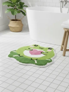 1 tấm thảm in hình chú ếch dễ thương, thảm lông mềm mại, thảm hình dạng bất thường với dung sai kích thước 1-5cm, thảm trang trí nhà cửa, viền tinh tế, thân thiện với da và không mùi, thảm có thể giặt được, thích hợp cho phòng khách, phòng ngủ, phòng tắm, phòng học, tủ quần áo, phòng vệ sinh - màu xanh lá - Xem 6