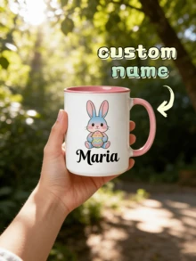 1 pieza Taza de Pascua personalizable con texto, apta para uso diario y celebración del feriado de Pascua - Multicolor - Ver 1