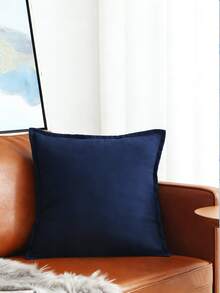 1 件纯色海军蓝抱枕套，带滚边和拉链，单色天鹅绒枕套，可用作床头靠垫、沙发靠垫，尺寸：45*45cm、30*50cm、40*40cm、50*50cm。 - 藏蓝色 - 查看 13