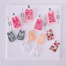 1/4件套可爱猫咪造型软陶切割器套装 – 粉嫩猫咪造型，波西米亚风手工工具，适用于DIY耳环、珠宝饰品及猫咪爱好者礼物 - 粉色 - 查看 4