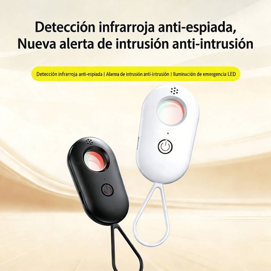 Detectores de cámaras ocultas con alarma de vibración, dispositivo anti-espía, buscador de cámaras inalámbricas, rastreador portátil para hogar, oficina y viaje, protege tu privacidad - Blanco - Ver 1