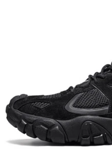 耐穿男士软底休闲运动鞋，低帮羊毛内衬户外徒步鞋 - 黑色 - 查看 2