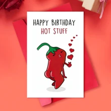 1张创意趣味生日贺卡 - 卡通植物设计，适合送给丈夫、妻子、女朋友、男朋友 - 英文文字，日常办公用品 - 彩色 - 查看 18