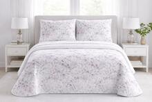 Kynley 夏季及換季床罩，100% 聚酯材質，輕薄柔軟，白色，搭配 45x70 公分枕套 - Flores Morado - 查看 2