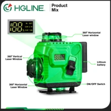 ONEVAN 16 Lines 4D Laser Levels 360 Horizontal Vertical Green Line Laser Level Self-Leveling Measure Leveling Tool - UK Plug(220-240V) - View 5