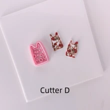 1/4件套可爱猫咪造型软陶切割器套装 – 粉嫩猫咪造型，波西米亚风手工工具，适用于DIY耳环、珠宝饰品及猫咪爱好者礼物 - 粉色 - 查看 9