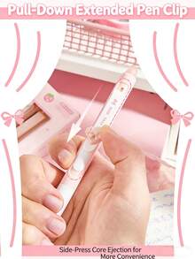 4pcs/Set Strawberry Erasable Pens, Smooth Writing Gel Pens For Girls, Blue & Black Ink - Sweet Strawberry - View 5