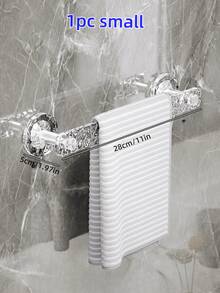 1/2pcs Bathroom Towel Rack, Acrylic Wall Mounted Shoe Rack, Bathroom Storage Organizer - White - View 8