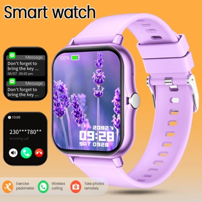 NcmRyu 这款1.83英寸全触控高清运动智能手表，男女皆宜，支持无线通话、信息提醒、闹钟提醒、多种运动模式、遥控拍照、音乐播放等功能，兼容安卓系统智能手机，是新年、情人节、复活节、母亲节、父亲节、万圣节、感恩节、圣诞节等各种节日送礼的理想之选。