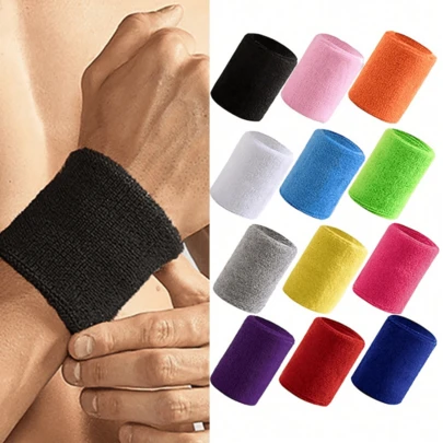 1 Set Outdoor Sports Sweatband & Wristband, Unisex Wrist Band Gym Football Sports Protective Gear Sweat Wristband Men Outdoor- Ideal For Yoga, Fitness, Tennis, Basketball, Jumping Rope, Running, Hiking, Cycling And Other Fitness Activitiesl