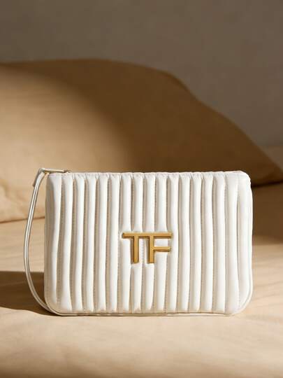 Tom Ford Beyaz Kumaş Bileklikli El Çantası, Omuz Çantası