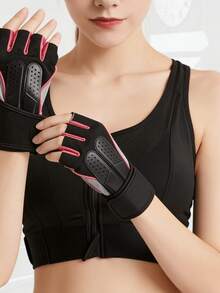 Workout Gloves Nonslip Thin Half Finger Unisex Protective Cycling Gloves Silicone Riding Bike Protective Paddling - Multicolor - View 2