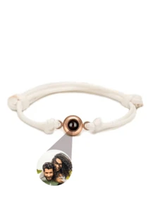Pulsera trenzada con proyección de foto y dibujos animados personalizable | Diseño de cordón multicolor ajustable | Joyería conmemorativa personalizada | Ideal para parejas, regalos festivos y uso diario - Multicolor - Ver 22