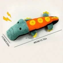 1pc Crocodile Shaped Dog Doll, Plush Doll Suitable For Small Cats And Dogs, Self-Entertainment And Interactive Play - Multicolor - View 2