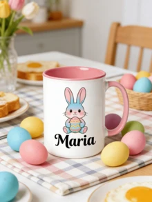 1 pieza Taza de Pascua personalizable con texto, apta para uso diario y celebración del feriado de Pascua - Multicolor - Ver 5